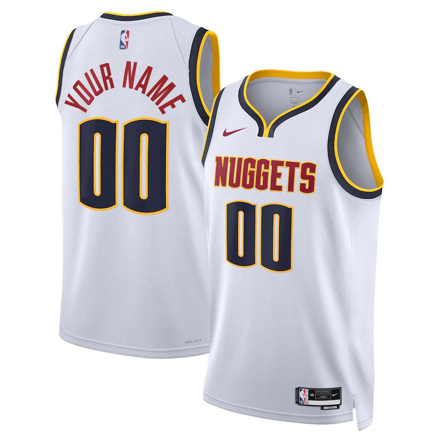 Men Denver Nuggets Nike White Association Edition 2022-23 Swingman Custom NBA Jersey->denver nuggets->NBA Jersey